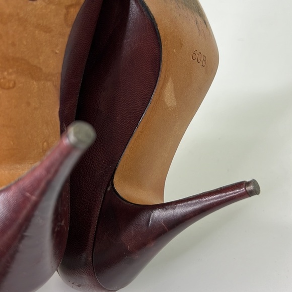 Vintage JB MARTIN Paris Burgundy Leather Pumps size 6 - Picture 10 of 11